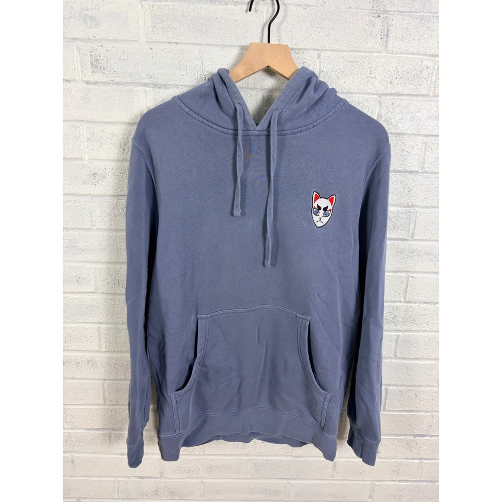 Hashira Studios Hoodie Mens S Blue Katana Kitsune Mask Japanese Streetwear